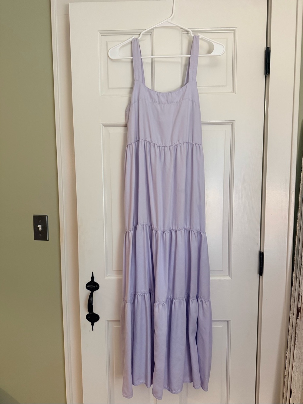 Lilac Tiered Maxi Dress with Wide Straps